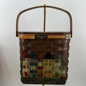 Caro Nan Vintage New Orleans Hand Painted Basket Purse Created For Gus Mayer